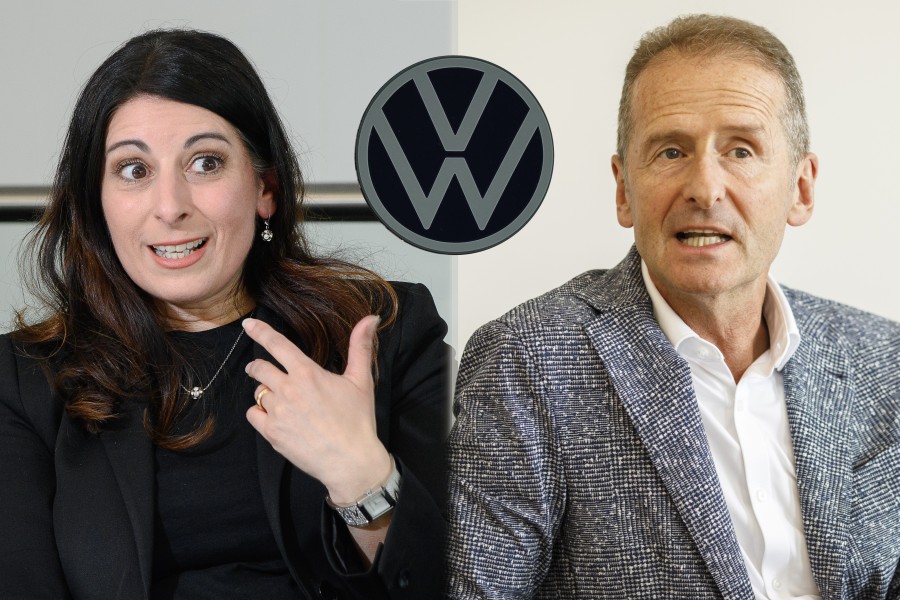 VW-Betriebsratschefin Daniela Cavallo und VW-Boss Herbert Diess. (Archivbild)