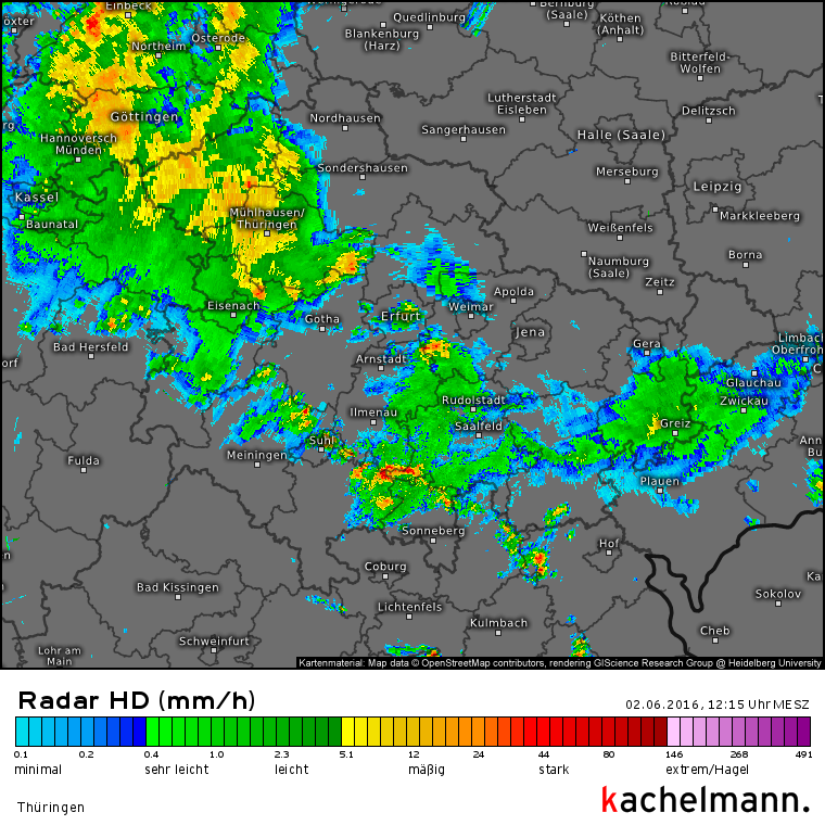 Vermehrt Schauer und Gewitter in Thüringen