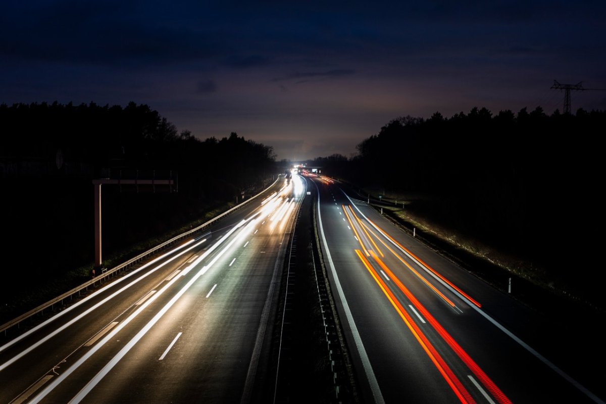 Autobahn nachts nacht dunkel