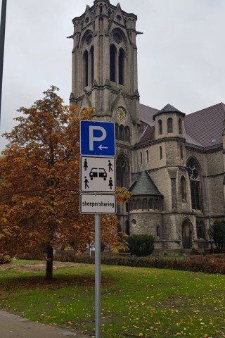 „Sheepersharing“ ist jetzt an der Pauli-Kirche im Östlichen in Braunschweig vertreten.