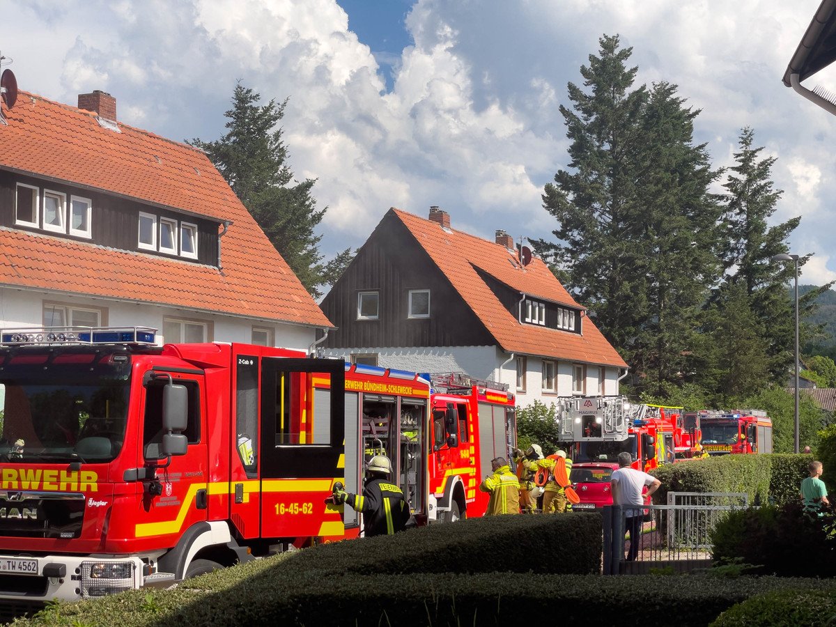 Harz Keller in Flammen Feuerwehr retten Bad Harzburg Brand