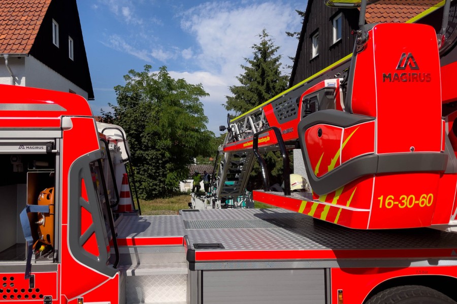 Einsatzkräfte der Feuerwehr aus dem Harz waren schnell am Ort des Geschehens. 