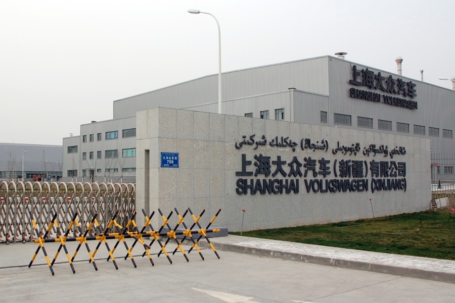 Das umstrittene Werk von Volkswagen im westchinesischen Urumqi (Xinjiang). (Archvbild)