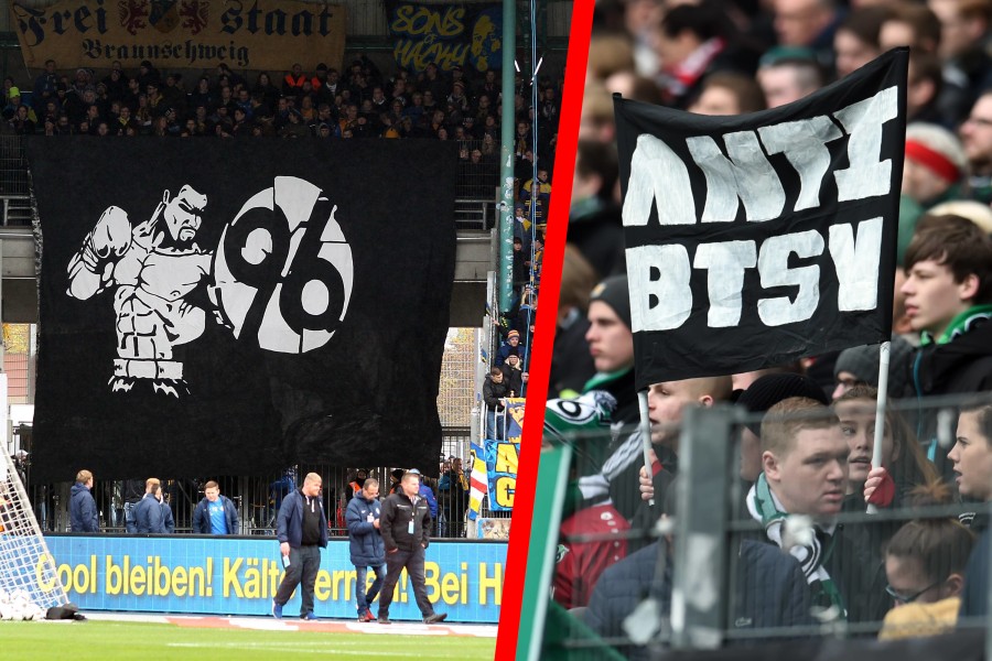 Die Fans von Eintracht Braunschweig und Hannover 96 pflegen seit Ewigkeiten eine tiefe Rivalität.