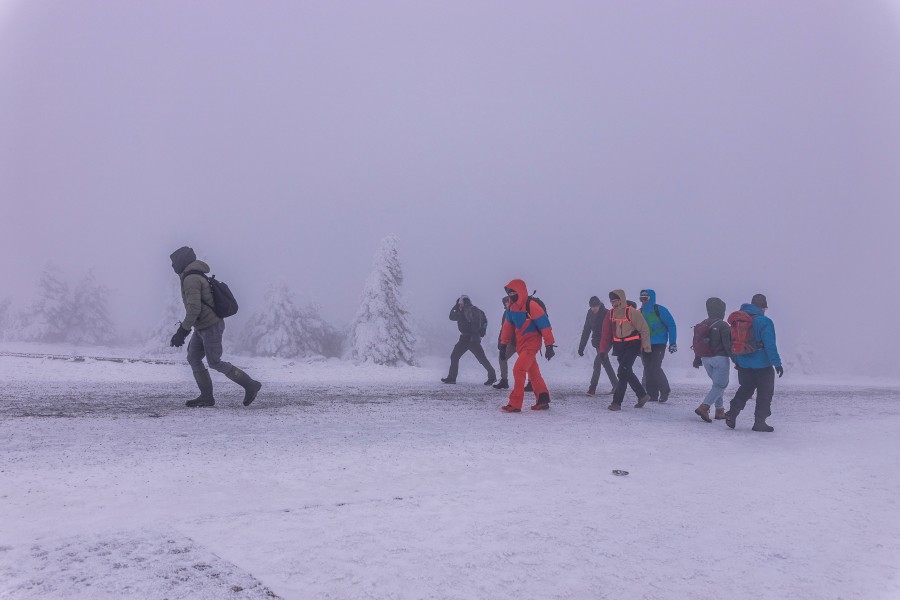 Trotz Sturm „Hermine“ mit Windgschwindigkeiten weit über 100km/h strömten die Massen auf den Gipfel des Harzes. 