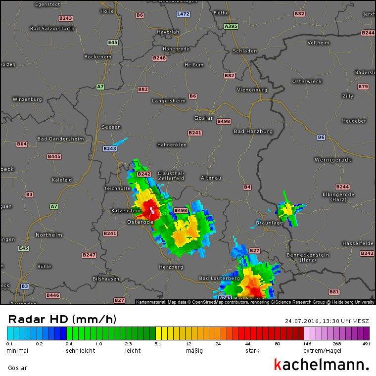 Einzelne kräftige Schauer im Harz