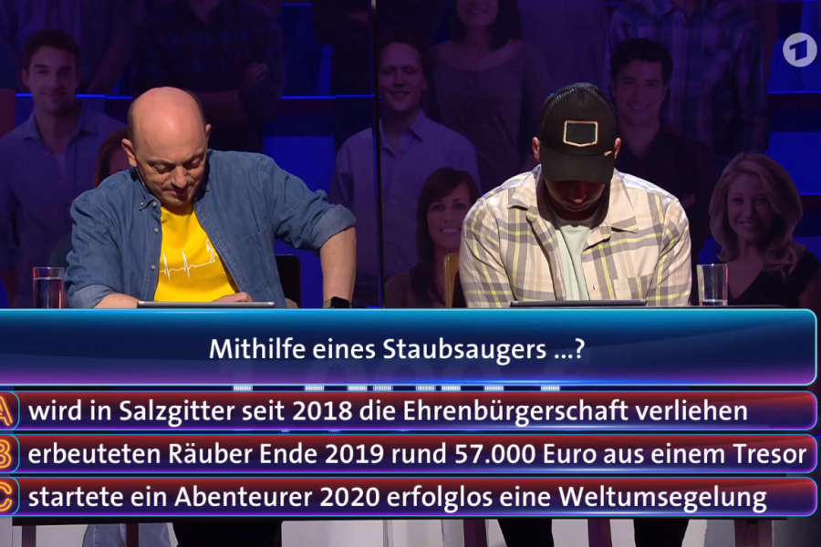 Pietro Lombardi und Bernhard Hoecker bei „Wer weiß denn sowas?“ (ARD).