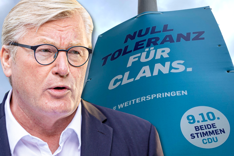 Dieses Plakat der CDU empört Grünen-Politiker Michael Lühmann. Er erhebt schwere Vorwürfe gegen die Partei von Spitzenkandidat Bernd Althusmann (links im Bild). 