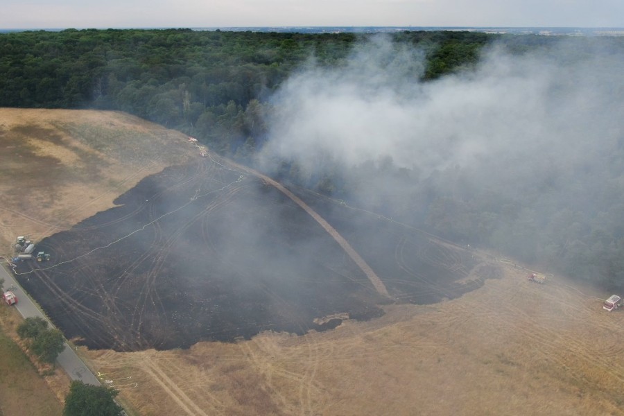 Das Feuer konnte sich über das Feld im Kreis Helmstedt schnell ausbreiten.