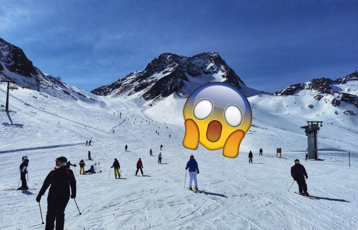 Ski-Urlaub Schnee Berge Skifahrer