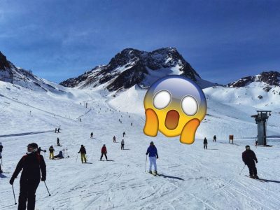 Ski-Urlaub Schnee Berge Skifahrer
