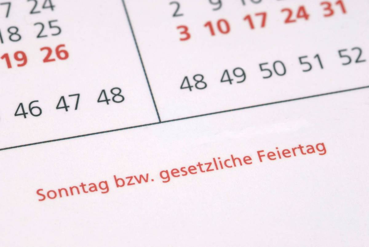 Kalender gesetzlicher Feiertag