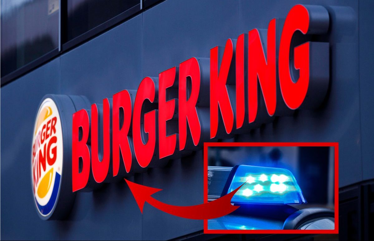 Burger King Polizeiauto Blaulicht Bildmontage