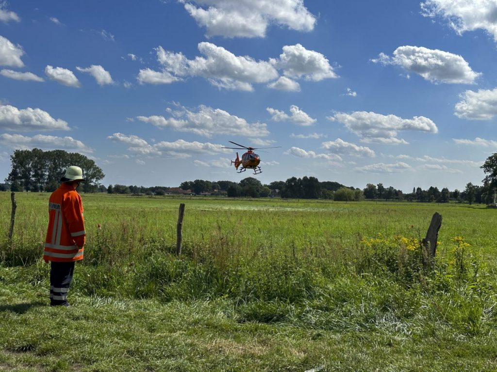 Ebenfalls im Einsatz - ein Rettungshubschrauber, welcher die Patientin in die MHH transportierte.