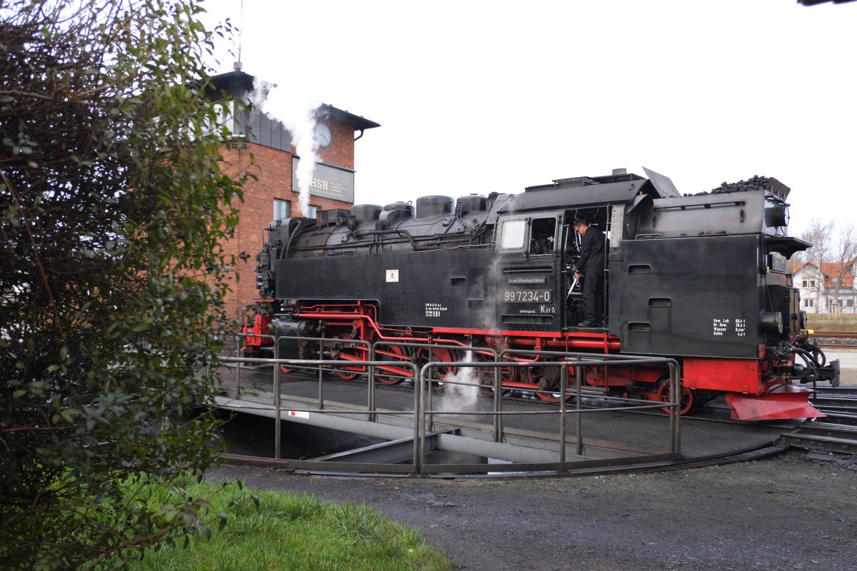 Harz: Zugverkehr zum Brocken eingestellt - Baumstämme werden umgehoben.