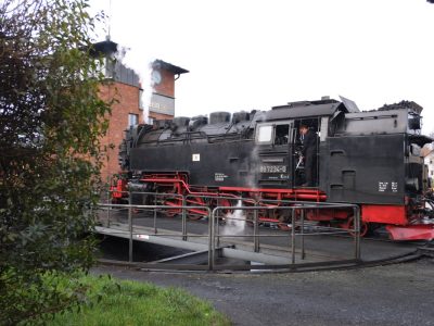 Harz: Zugverkehr zum Brocken eingestellt - Baumstämme werden umgehoben.
