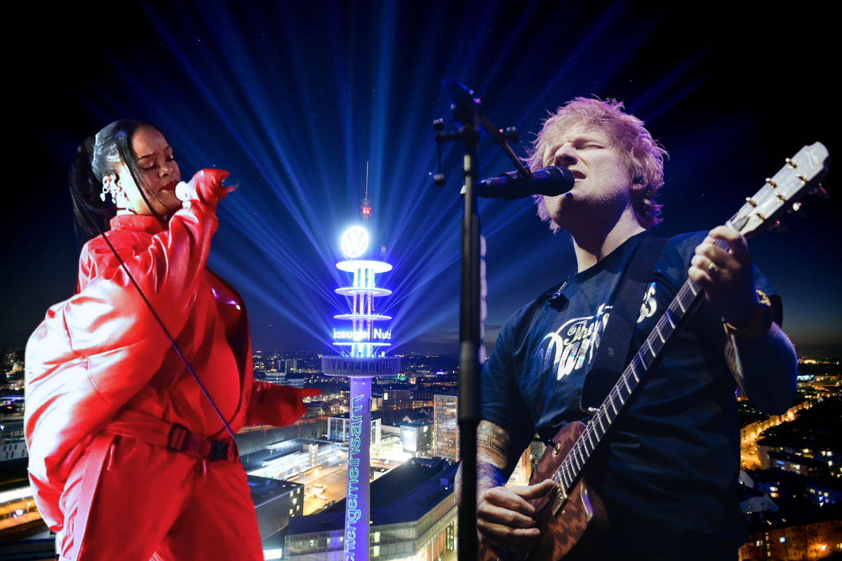 Kommen Weltstars wie Rihanna und Ed Sheeran nach Hannover, um den VW-Turm zu retten? Schön wär's!
